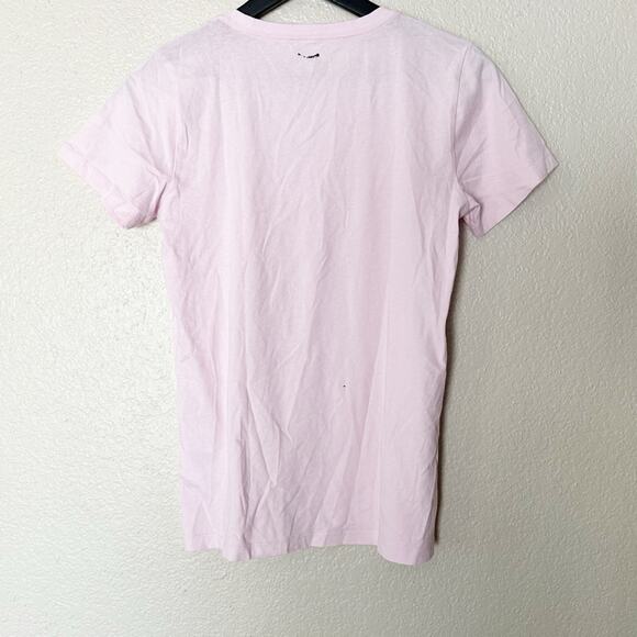 J. Crew Factory Womens Shirt Stamps Graphic Tee Pink Size Small - Picture 5 of 9
